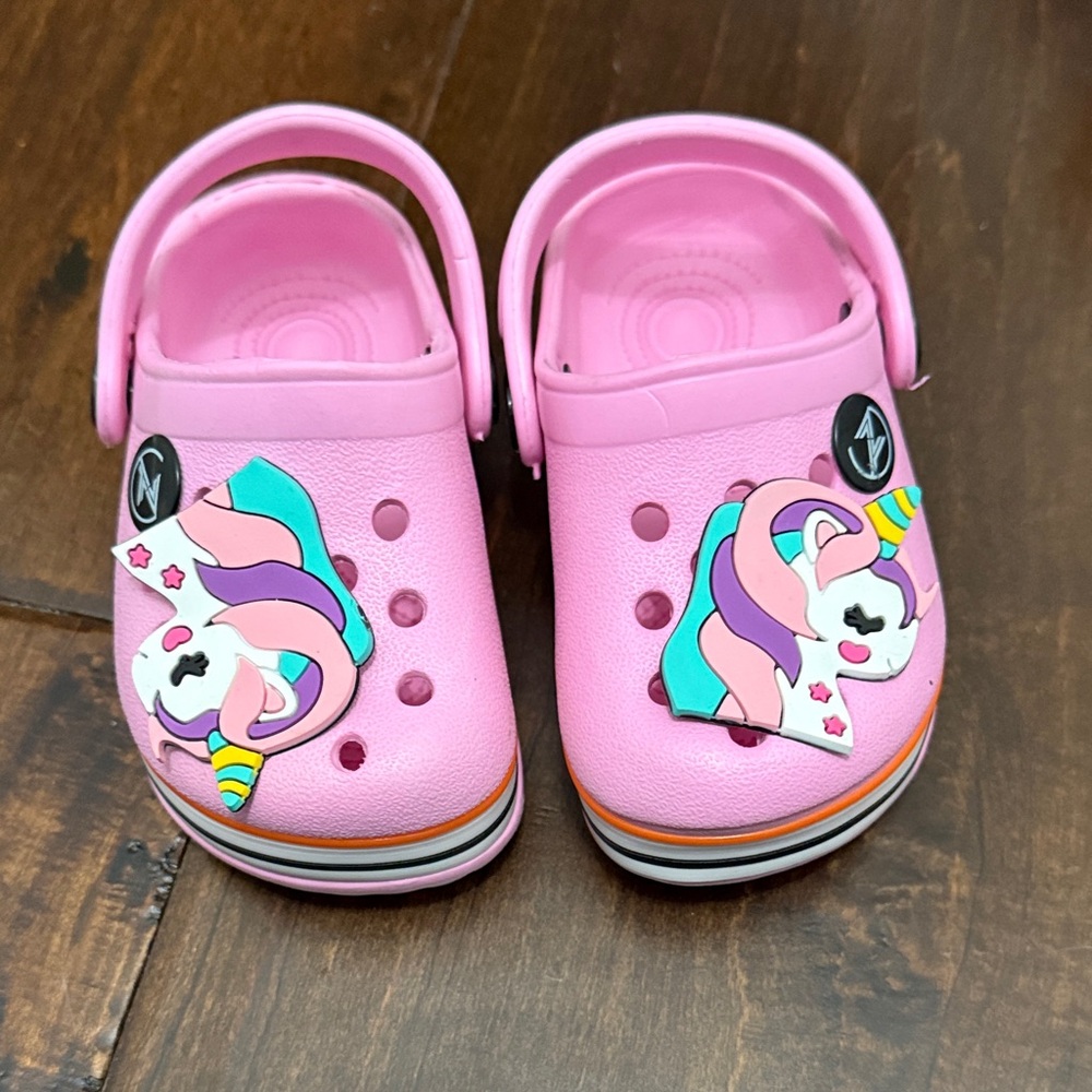 Kids Pink Unicorn Clogs